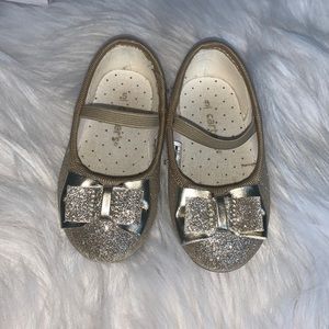 Glittery Gold Sparkle Toddler Girl Shoes